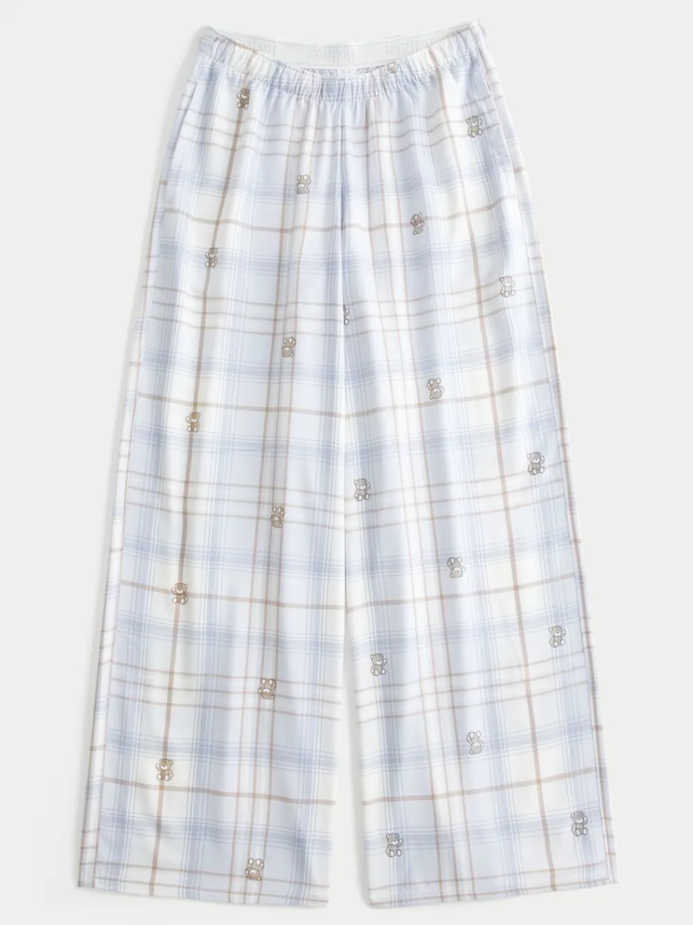 Hollister Flannel Check Pyjama Bottoms With Logo Waistband Blue Hot