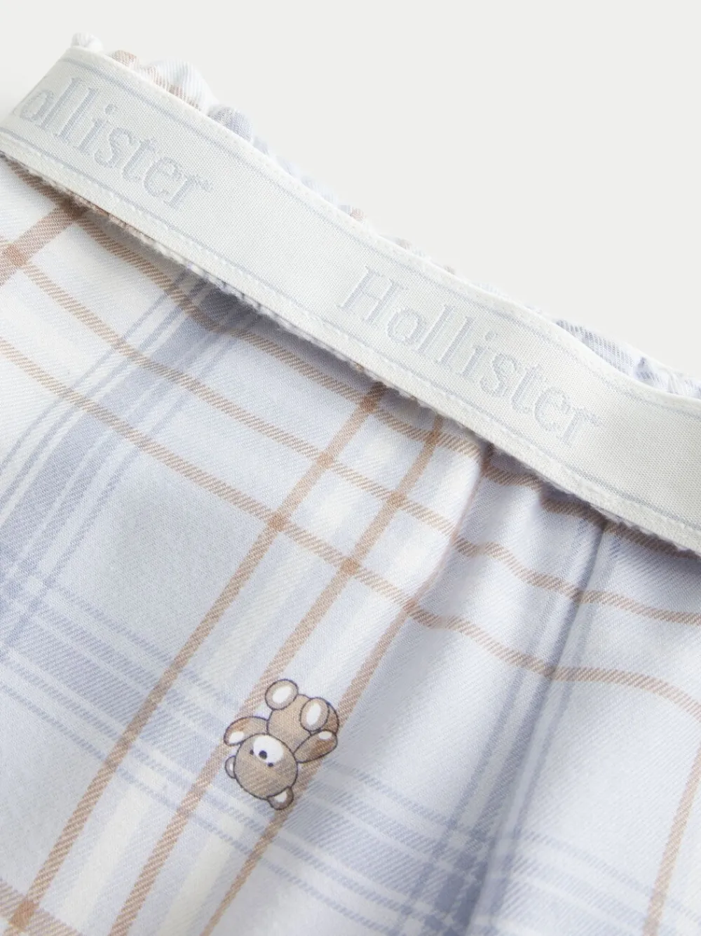 Hollister Flannel Check Pyjama Bottoms With Logo Waistband Blue Hot