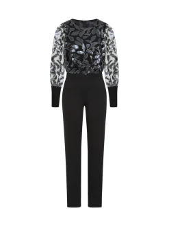 Hot Squash Blue Ponte Jumpsuit with Blouson Sleeves Online