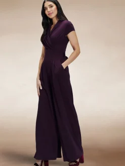 Hot Squash Cap Sleeved Wide Leg Jumpsuit