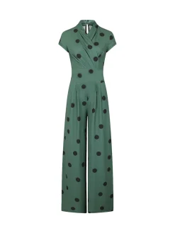 Hot Squash Green Jersey Wide Leg Jumpsuit Hot