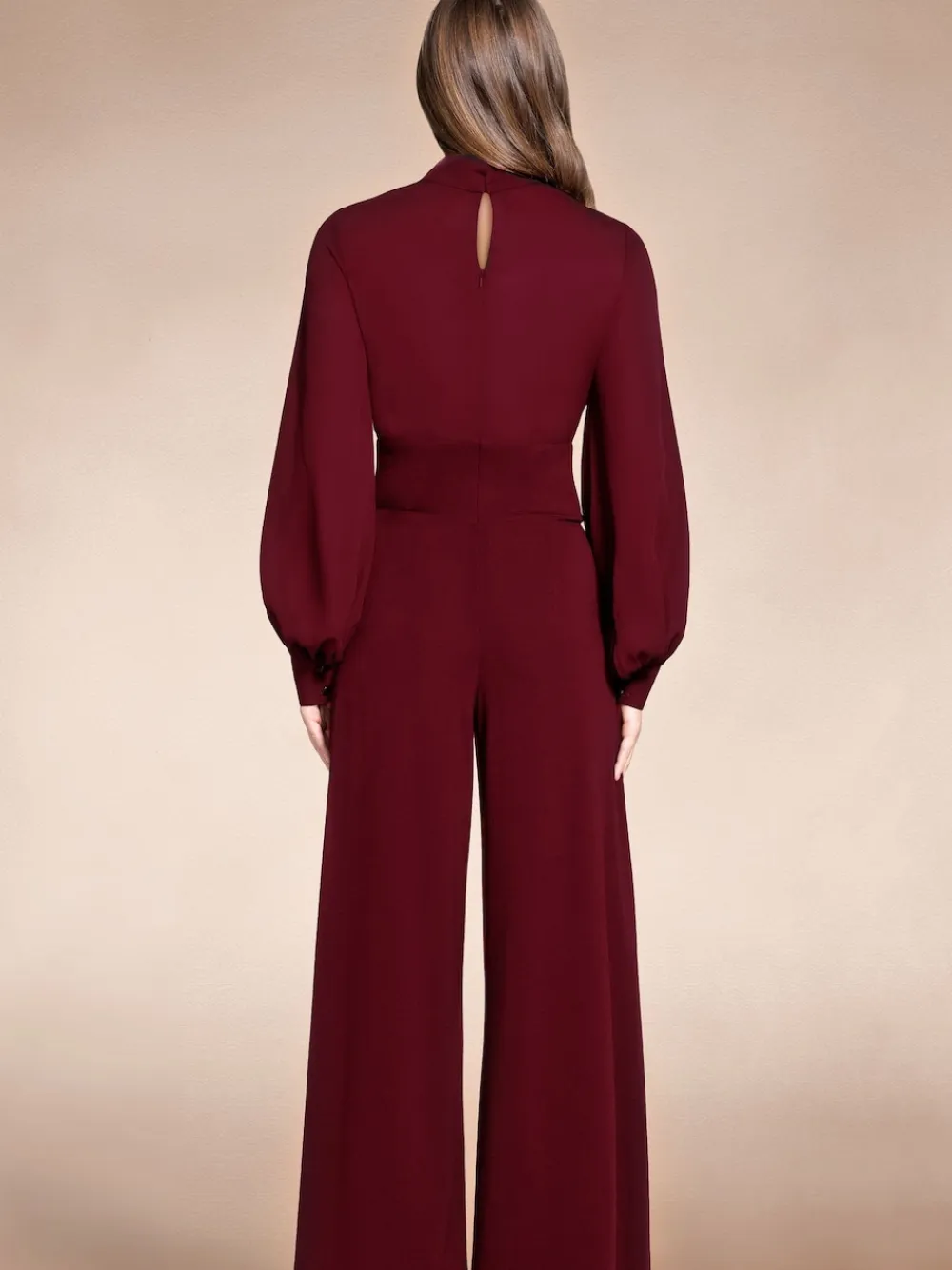 Hot Squash Wide Leg Jumpsuit with Blouson Sleeve Red Online