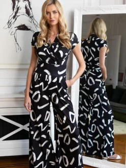 Hot Squash HotSquash Black Jersey Wide Leg Jumpsuit Clearance