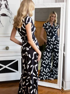 Hot Squash HotSquash Black Jersey Wide Leg Jumpsuit Clearance