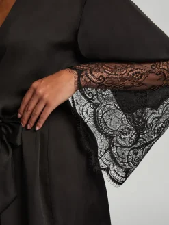 Hunkemoller Hunkemöller Satin Kimono Black Robe Hot