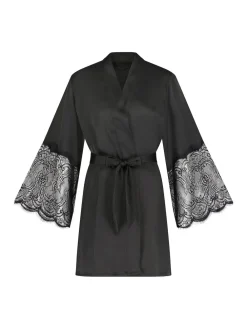 Hunkemoller Hunkemöller Satin Kimono Black Robe Hot