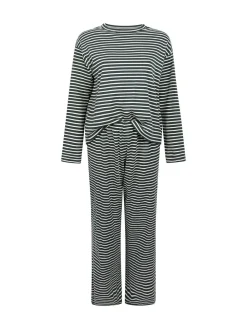 Hunkemoller Cotton Jersey Pyjamas Set Green Hot