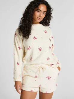 Hunkemoller Flannel Fleece White Pyjamas Set Best