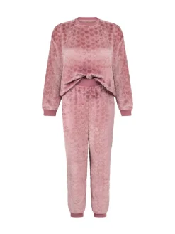 Hunkemoller Purple Fleece Heart Pyjamas Set Outlet