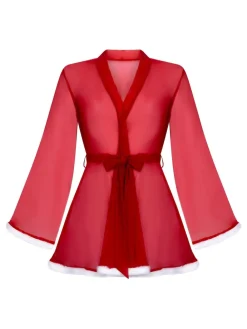 Hunkemoller Red Santa Mesh Kimono Discount