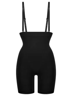 Hunkemoller Seamless Enhancing Thigh Slimming Shapewear 100% Cotton Bodysuit Black Clearance