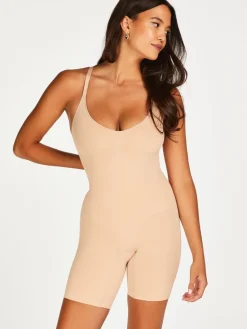 Hunkemoller Seamless Enhancing Thigh Slimmer Shapewear 100% Cotton Bodysuit Nude Best