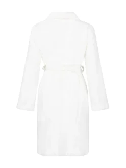 Hunkemoller Short Flannel Fleece Embossed Dot White Robe Outlet