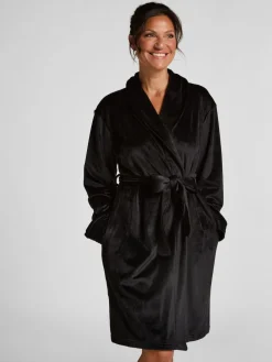 Hunkemoller Velours short Black Bath Robe Clearance