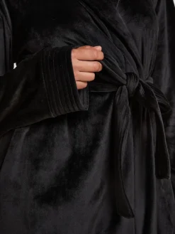 Hunkemoller Velours short Black Bath Robe Clearance