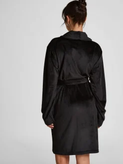 Hunkemoller Velours short Black Bath Robe Clearance