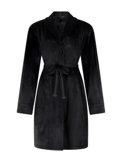 Hunkemoller Velours short Black Bath Robe Clearance