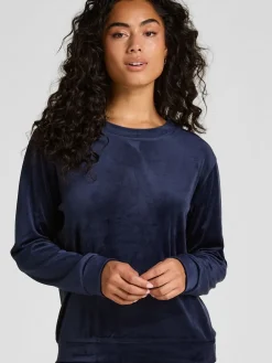 Hunkemoller Velvet Pyjamas Set Blue Outlet