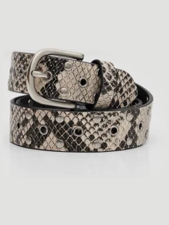 Hush Leather Studded Eyelet Belt Animal Print Sale