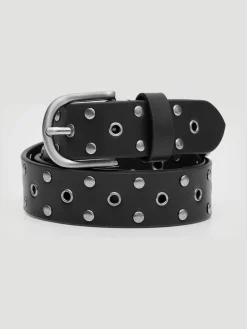 Hush Leather Studded Eyelet Belt Black Online