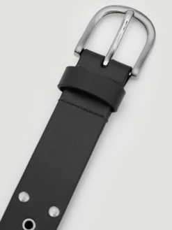 Hush Leather Studded Eyelet Belt Black Online