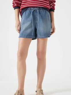 Hush Betty Pull On Denim Shorts Blue New