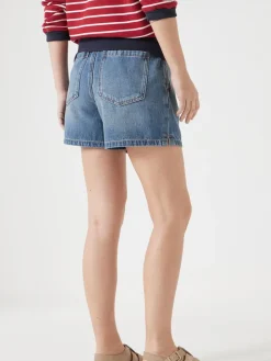 Hush Betty Pull On Denim Shorts Blue New