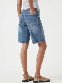 Hush Blue Boyfriend Long Denim 100% Cotton Shorts Discount