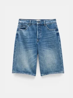 Hush Blue Boyfriend Long Denim 100% Cotton Shorts Discount