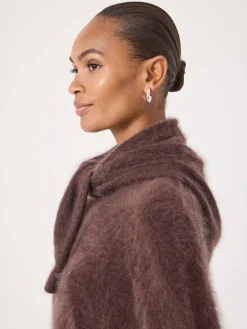 Hush Brushed Cashmere Triange Scarf Brown Outlet