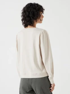 Hush Cream Emily Puff Sleeve Jersey Top Online