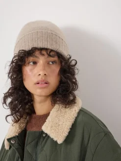 Hush Cashmere Beanie Natural Clearance