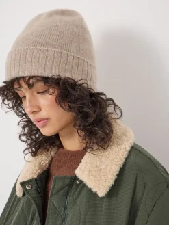 Hush Cashmere Beanie Natural Clearance
