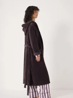 Hush Fluffy Hooded Dressing Gown Purple Sale