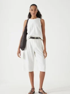 Hush Linen Blend Lya Bermuda Shorts White Outlet