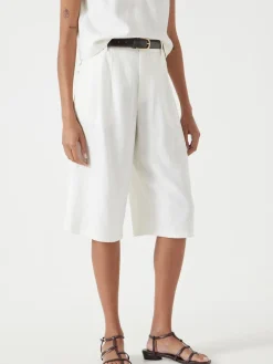 Hush Linen Blend Lya Bermuda Shorts White Outlet