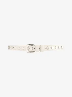 Hush Seren Studded Leather Belt White New