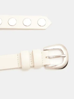 Hush Seren Studded Leather Belt White New