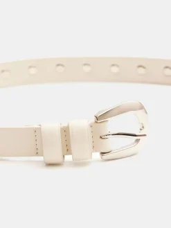 Hush Seren Studded Leather Belt White New