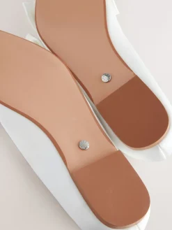 Next Ivory Forever Comfort® Wedding Point Toe Bow Bridal Ballet Shoes Discount