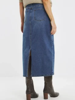 JD Williams Blue Mid Wash 24/7 Denim Maxi Skirt New