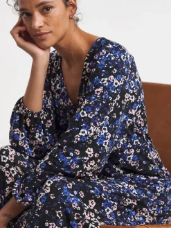 JD Williams Blue Supersoft Jersey V-Neck Maxi Tea Dress Outlet