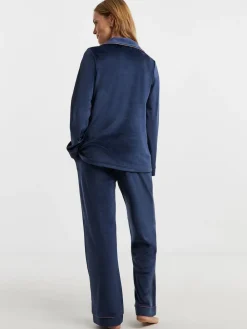 JD Williams Blue Velour Button Through Pyjama Set Online