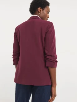 JD Williams Red Ruched Sleeve Blazer Sale