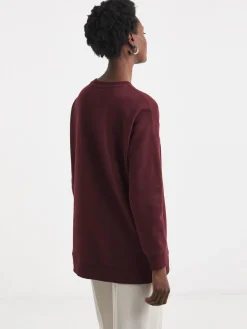 JD Williams Red Side Zip Longline Sweatshirt Discount