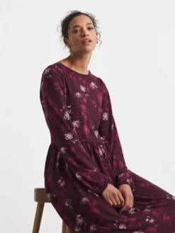 JD Williams Red Supersoft Jersey Printed Maxi Smock Dress Clearance