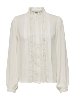 JDY White Lace Detail Long Sleeve Shirt Sale