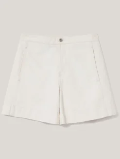 Jigsaw Finton Denim Seam Detail Shorts Cream Online