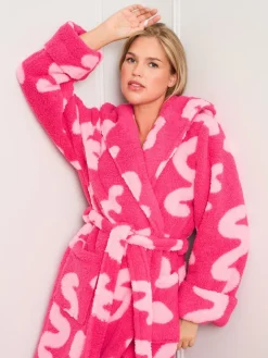 Jim Jam the Label Pink Squiggle Dressing Gown Clearance