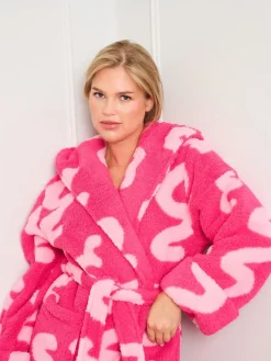 Jim Jam the Label Pink Squiggle Dressing Gown Clearance
